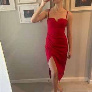Reformation Red High Low Dress